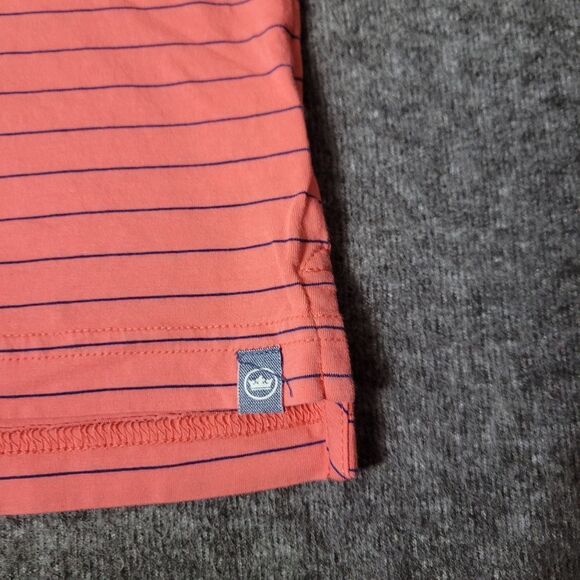 Peter Millar Crown Crafted Bluff Aqua Cotton Polo Mens Shirt Size XL Striped - Picture 7 of 11